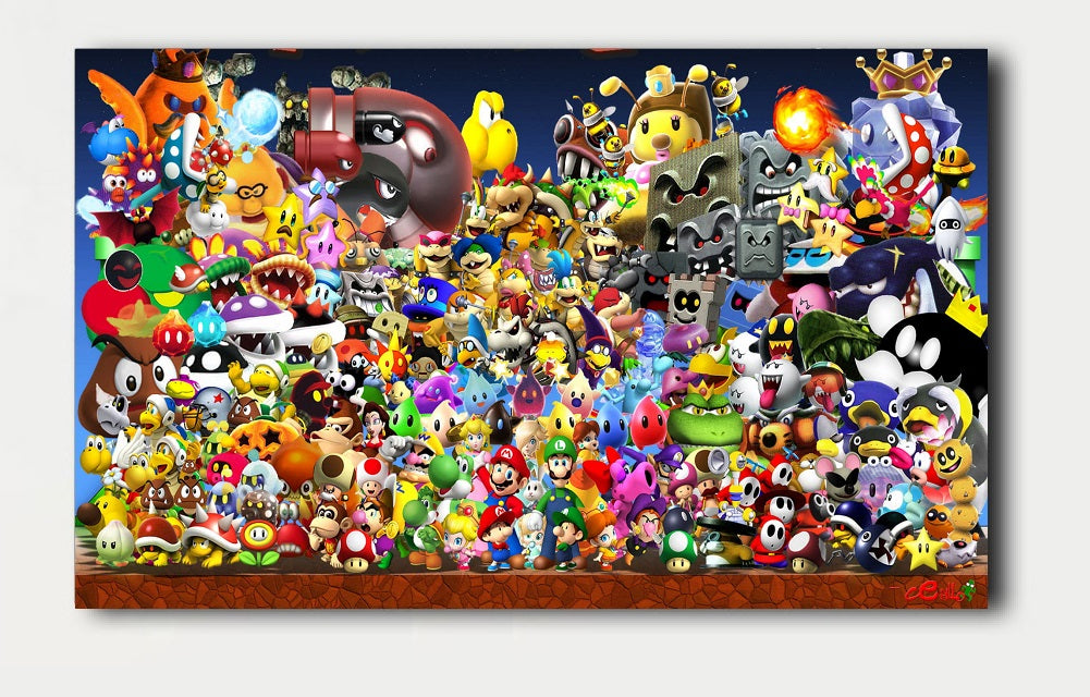 Single Canvas Print (Size 1) - Retro Arcade Characters