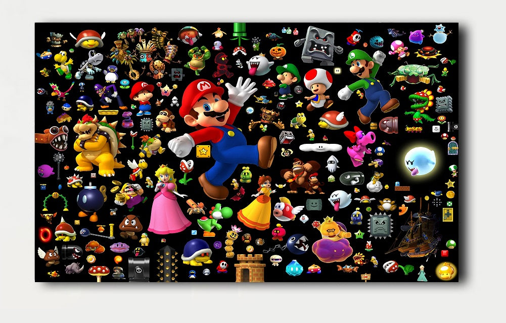 Single Canvas Print (Size 1) - Retro Arcade Characters