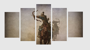 Set of 5 Canvas Prints - Horse Archer Painting