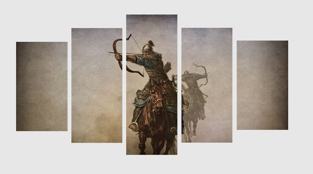 Set of 5 Canvas Prints - Horse Archer Painting