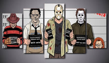 Load image into Gallery viewer, Set of 5 Canvas Prints - Horror - Police Line-up
