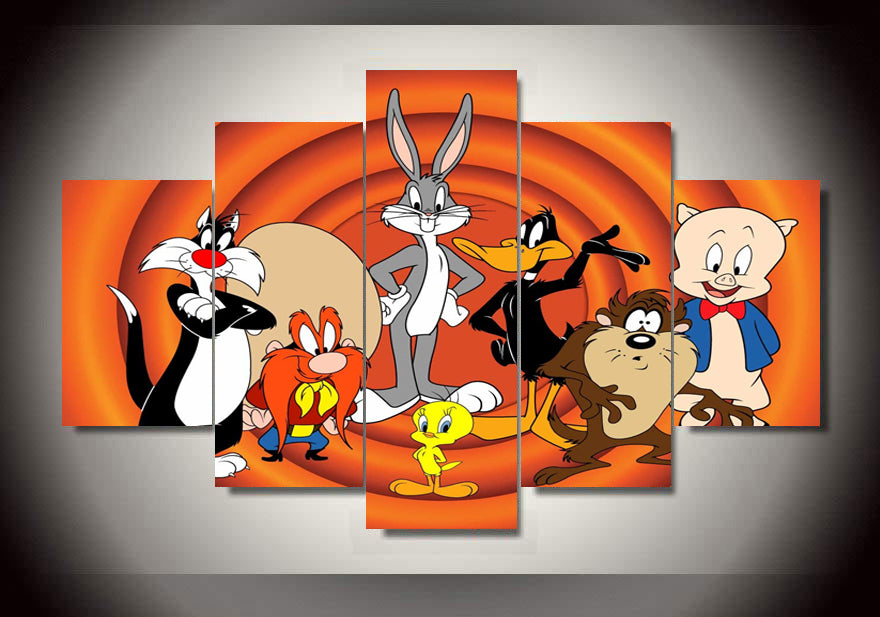 Set of 5 Canvas Prints - Looney Tunes