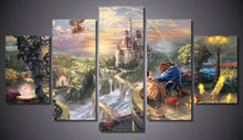 Load image into Gallery viewer, Set of 5 Canvas Prints - Beauty &amp; the Beast castle
