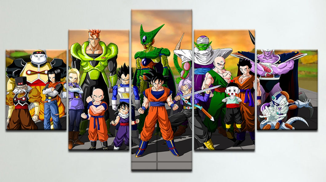 Set of 5 Canvas Prints - Dragonball Z