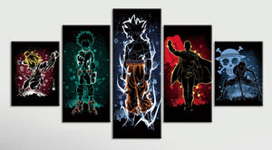 Set of 5 Canvas Prints - Anime Stars