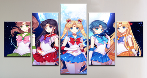 Set of 5 Canvas Prints - Sailor Moon