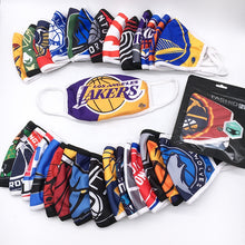 Load image into Gallery viewer, Top Quality Washable Reusable NBA Teams Fabric Face Mask - with filter pocket #Price includes Express Post Delivery #
