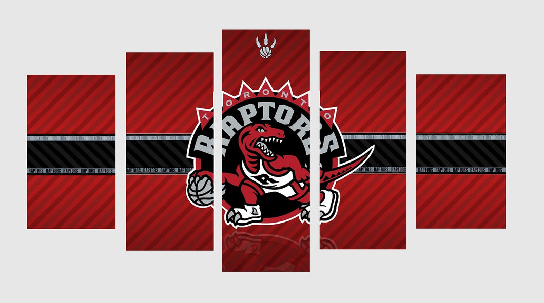 Set of 5 Canvas Prints - NBA Team Logo - Toronto Raptors