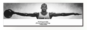 Michael Jordan Wings Panoramic Framed Canvas Print