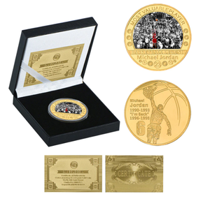 NBA Basketball Legend Gold Plated Coin Sets with Coin Holder - Michael Jordan