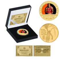 Load image into Gallery viewer, NBA Basketball Legend Gold Plated Coin Sets with Coin Holder - Michael Jordan
