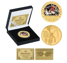 Load image into Gallery viewer, NBA Basketball Legend Gold Plated Coin Sets with Coin Holder - Michael Jordan
