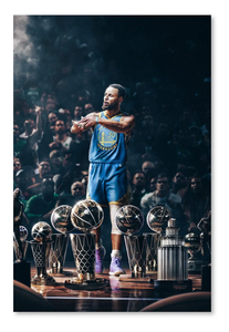 Single Canvas Print (Size 1) - NBA Basketball Great - Steph Curry Trophies