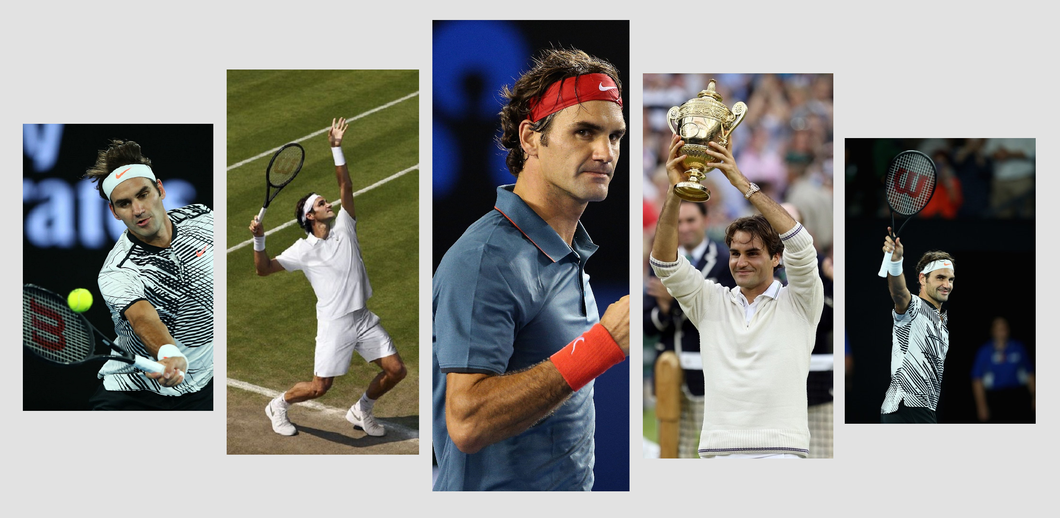 Set of 5 Canvas Prints - Roger Federer