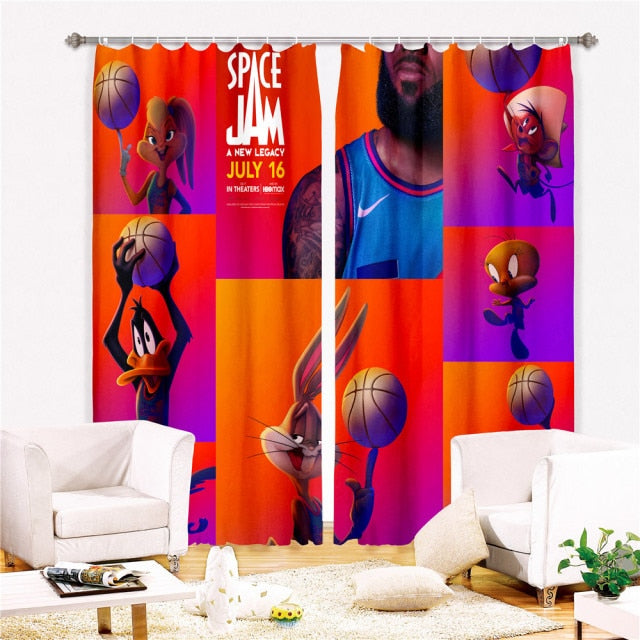 Space Jam A New Legacy Curtain for Bedroom / Games room - 3D Printing Blackout